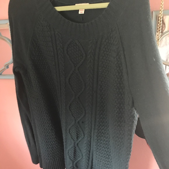 Blue Cable Knit Sweater Plus Size - Picture 1 of 5